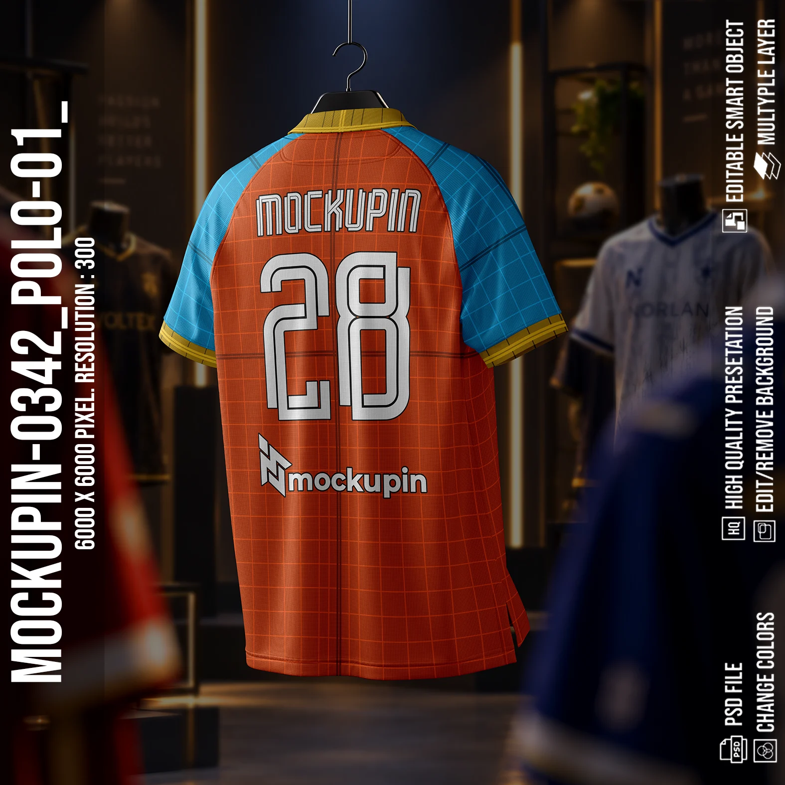 Raglan Polo Collar Jersey Mockup Oneclick in Single Smart Object POLO-01 (Mockupin 0342) - Image 5