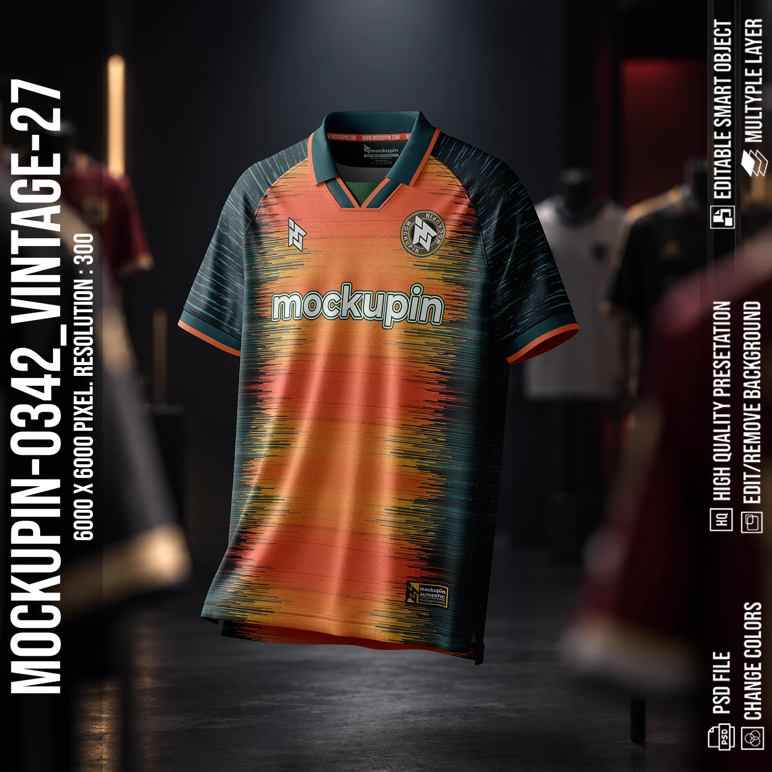 Raglan Vintage Collar Jersey Mockup Oneclick in Single Smart Object VINTAGE-27(Mockupin 0342)