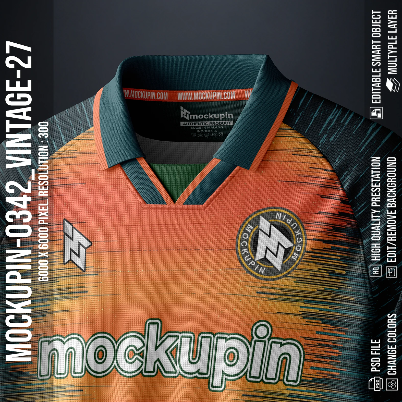 Raglan Vintage Collar Jersey Mockup Oneclick in Single Smart Object VINTAGE-27(Mockupin 0342) - Image 3