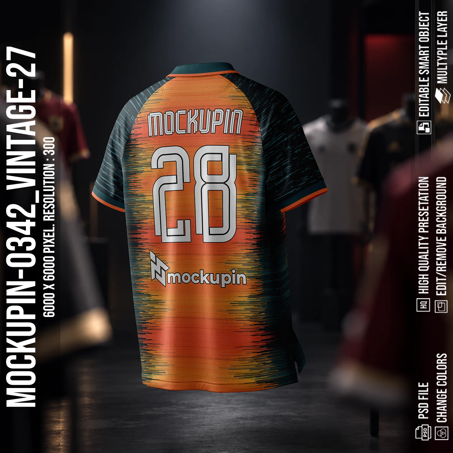 Raglan Vintage Collar Jersey Mockup Oneclick in Single Smart Object VINTAGE-27(Mockupin 0342) - Image 4