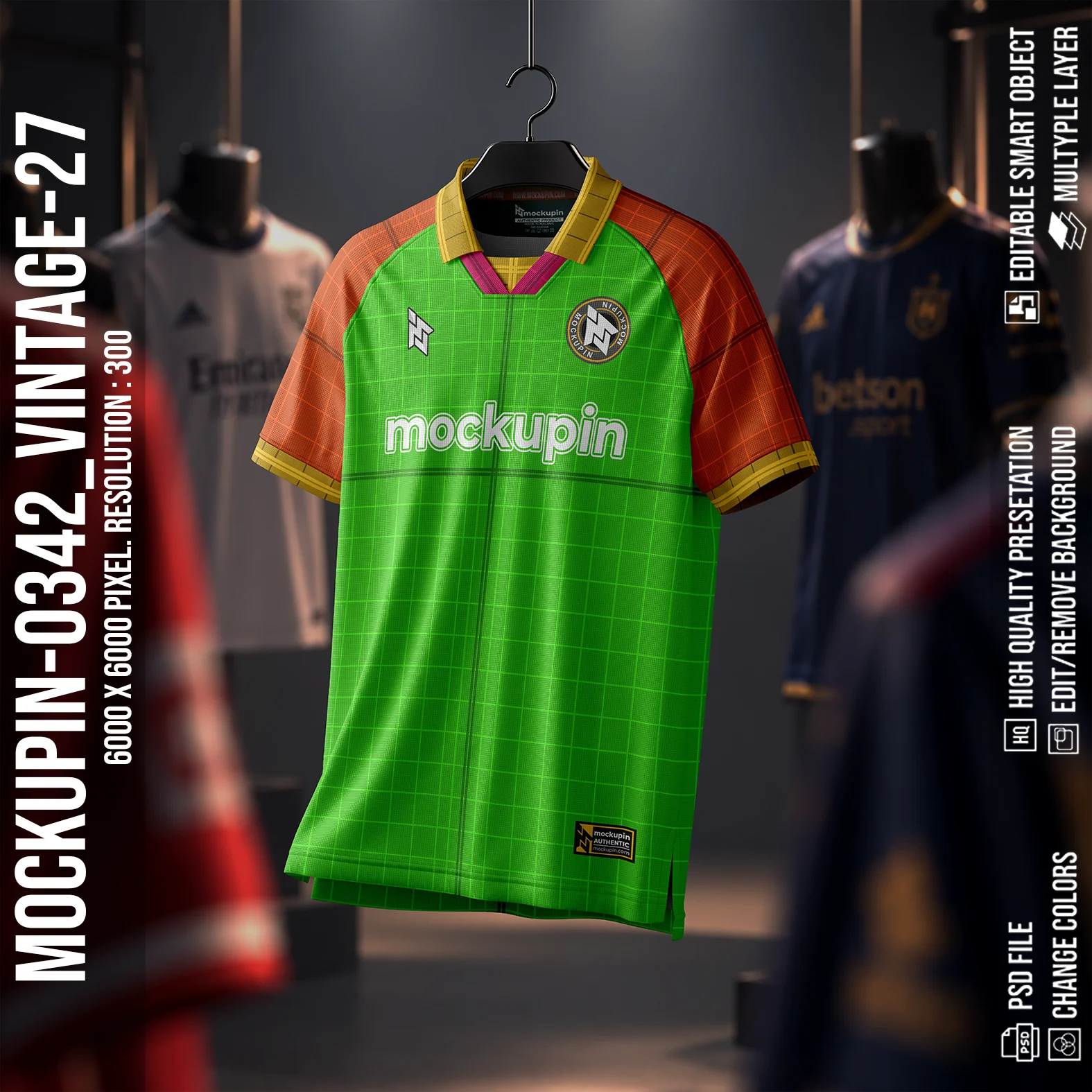 Raglan Vintage Collar Jersey Mockup Oneclick in Single Smart Object VINTAGE-27(Mockupin 0342) - Image 2
