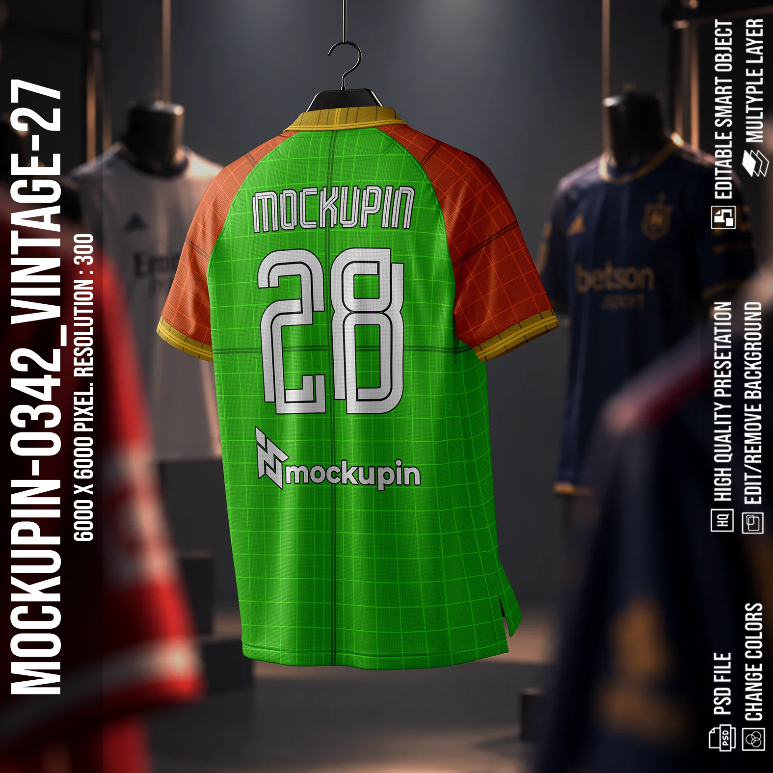 Raglan Vintage Collar Jersey Mockup Oneclick in Single Smart Object VINTAGE-27(Mockupin 0342) - Image 5