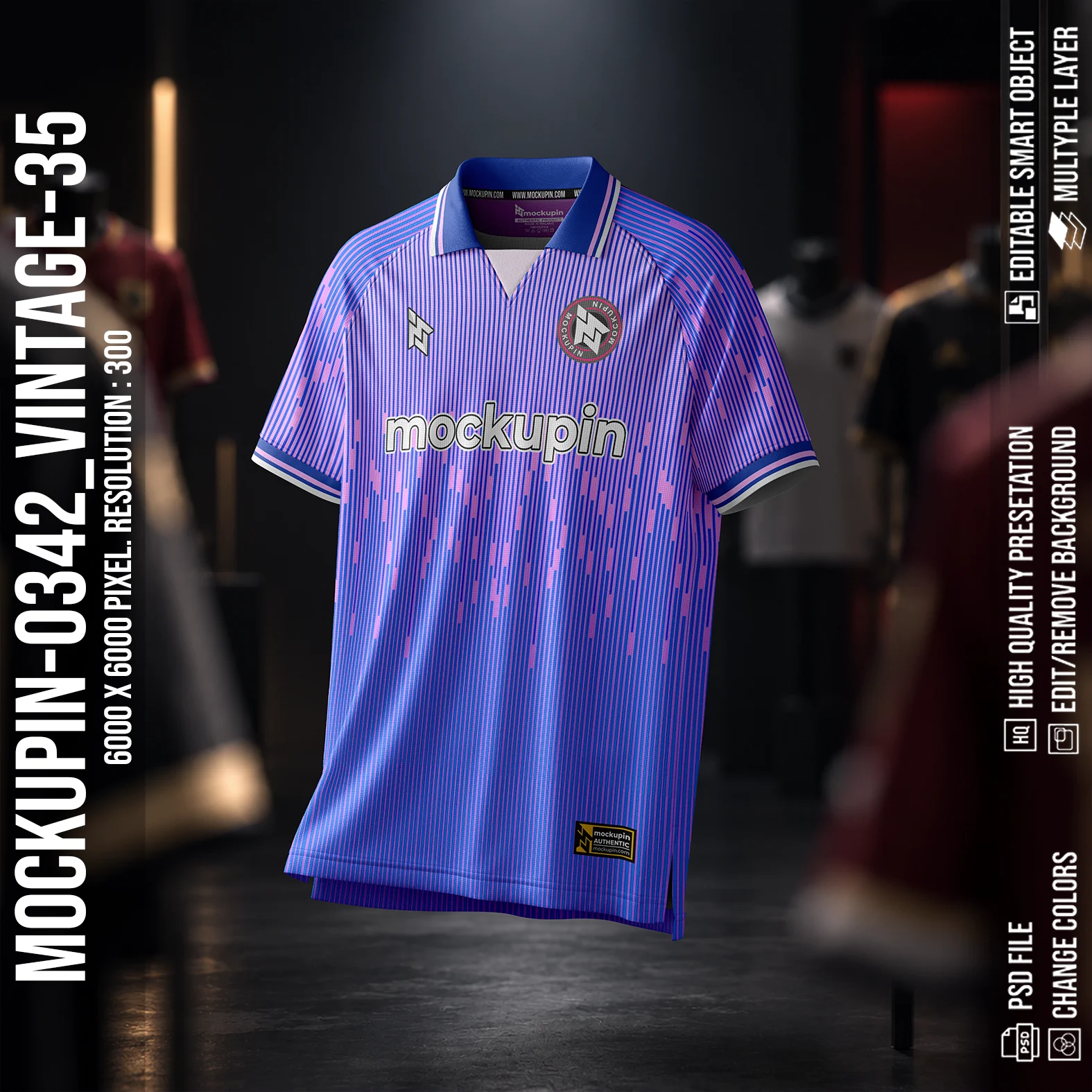 Raglan Vintage Triangle Collar Jersey Mockup Oneclick in Single Smart Object VINTAGE-35 (Mockupin 0342)