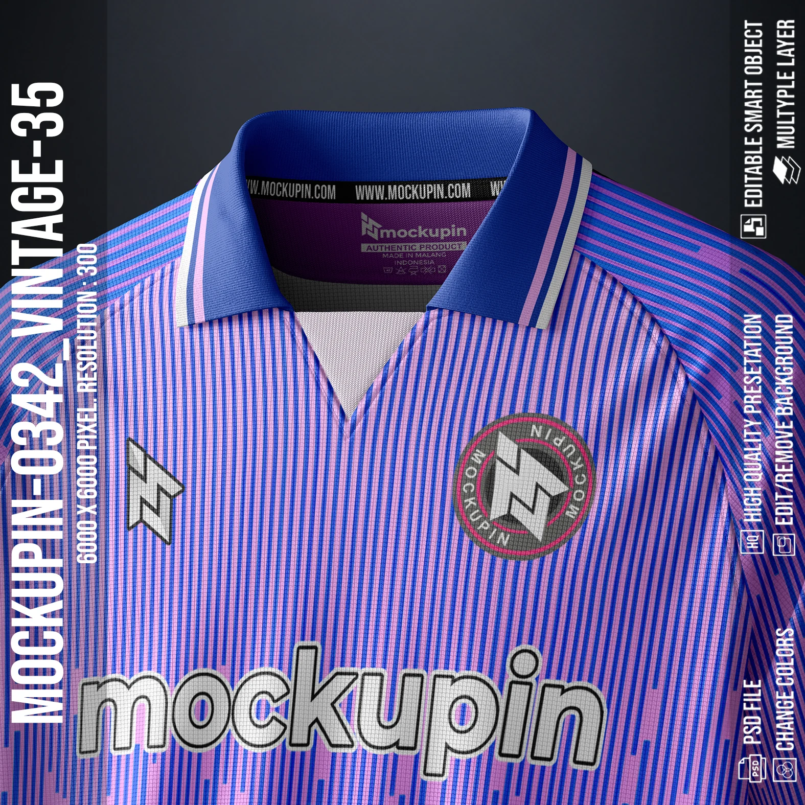 Raglan Vintage Triangle Collar Jersey Mockup Oneclick in Single Smart Object VINTAGE-35 (Mockupin 0342) - Image 3