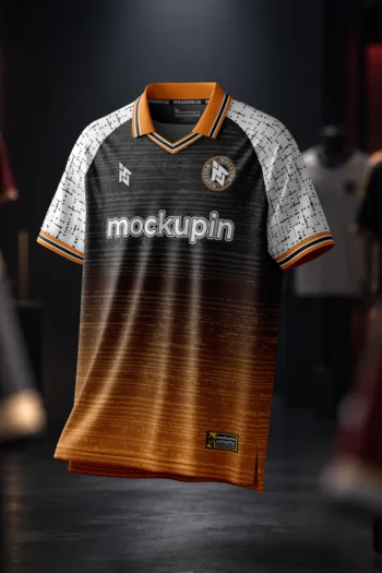 Raglan Vintage V Collar Jersey Mockup Oneclick in Single Smart Object VINTAGE-V66 (Mockupin 0342)
