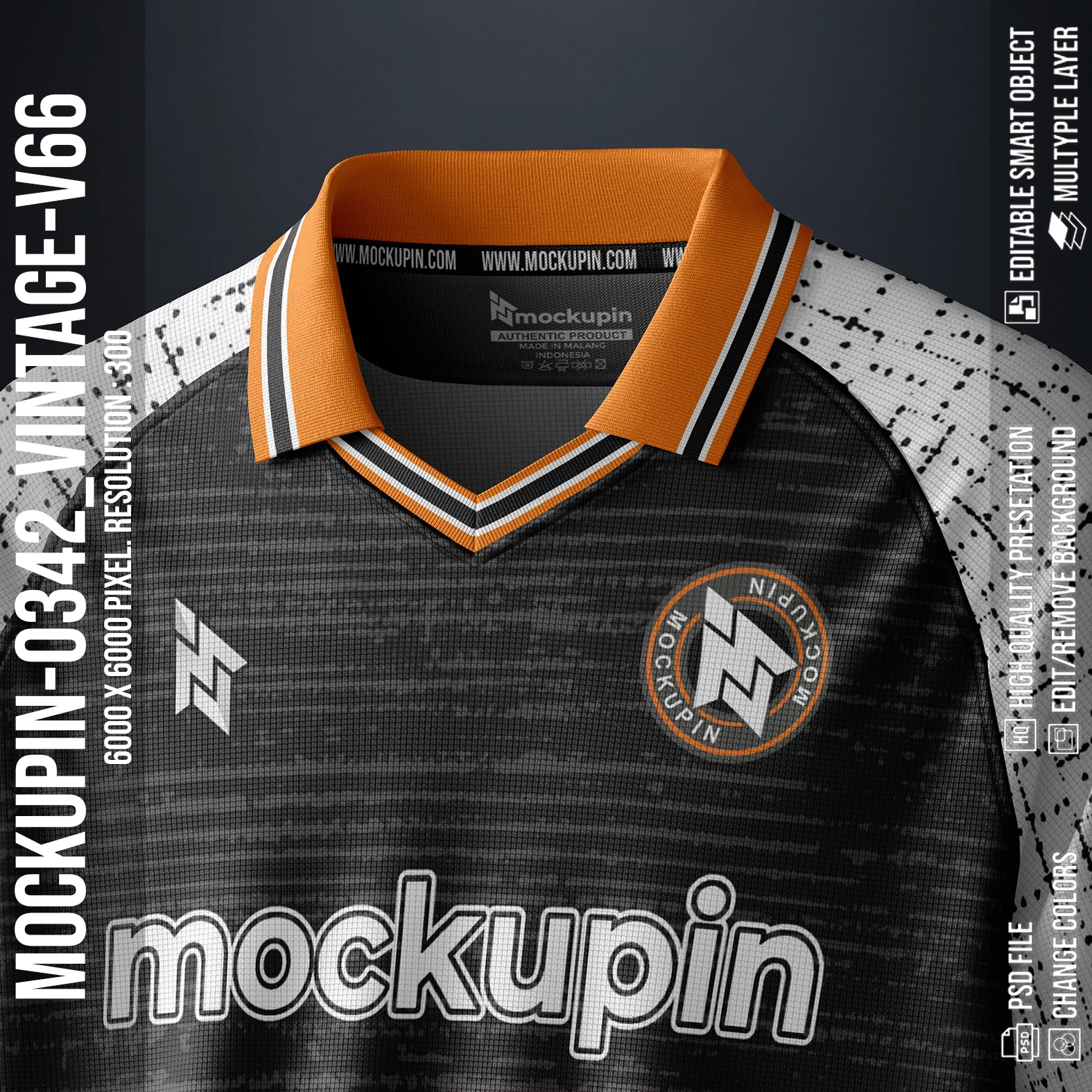 Raglan Vintage V Collar Jersey Mockup Oneclick in Single Smart Object VINTAGE-V66 (Mockupin 0342) - Image 3