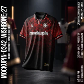 Vintage Wishbone Collar Jersey Mockup Oneclick in Single Smart Object WISHBONE-27 (Mockupin 0342)