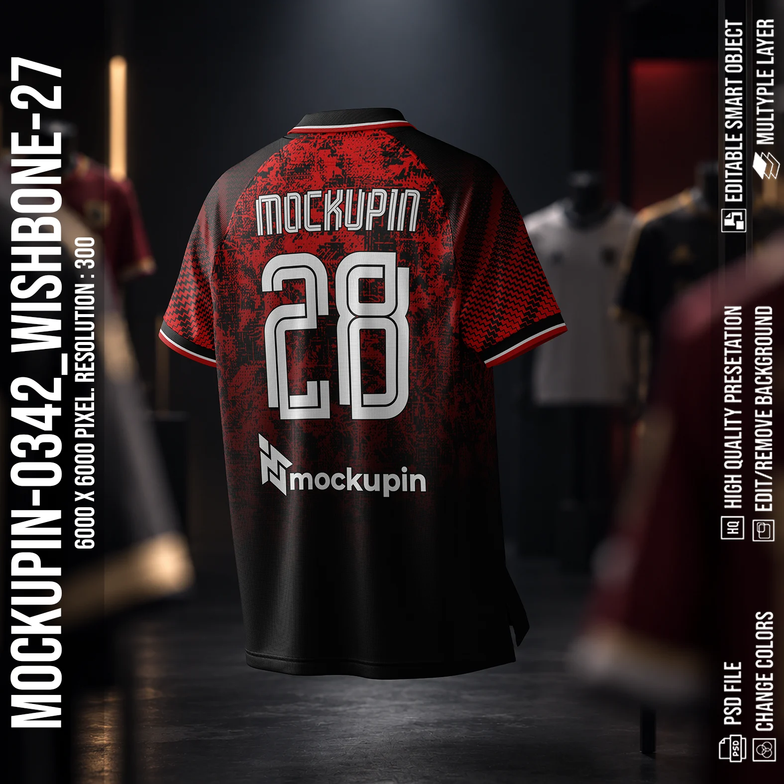 Vintage Wishbone Collar Jersey Mockup Oneclick in Single Smart Object WISHBONE-27 (Mockupin 0342) - Image 3