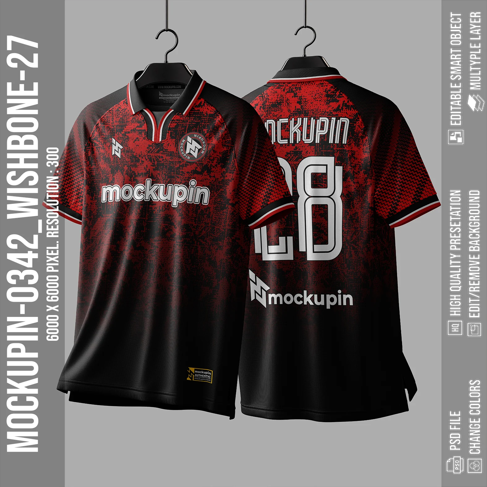 Vintage Wishbone Collar Jersey Mockup Oneclick in Single Smart Object WISHBONE-27 (Mockupin 0342) - Image 4