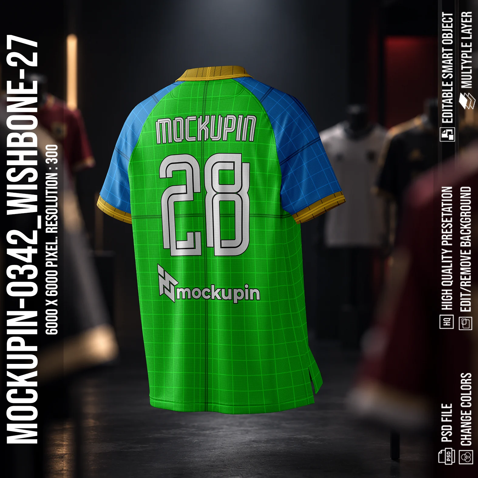 Vintage Wishbone Collar Jersey Mockup Oneclick in Single Smart Object WISHBONE-27 (Mockupin 0342) - Image 6