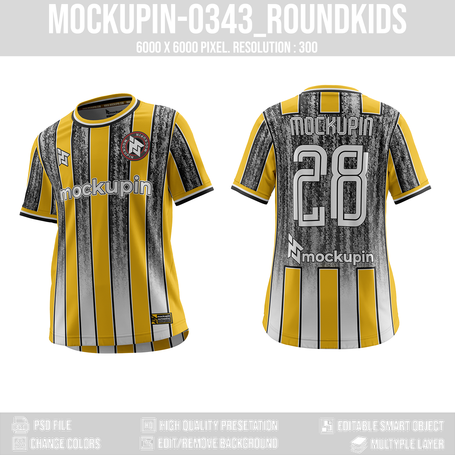 Roundneck Jersey Mockup For Kids Oneclick in Single Smart Object ROUNDKIDS (Mockupin 0343) - Image 7