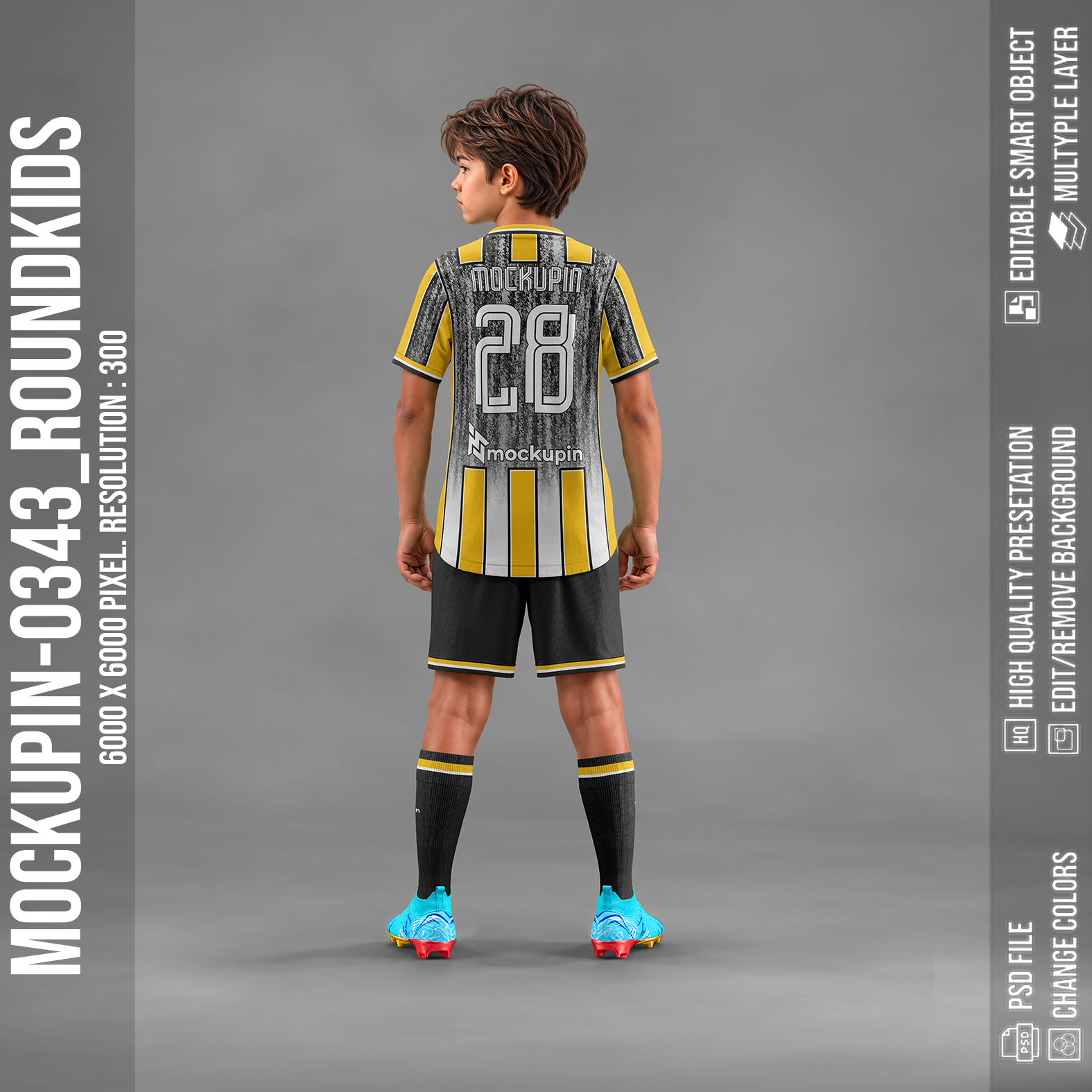 Roundneck Jersey Mockup For Kids Oneclick in Single Smart Object ROUNDKIDS (Mockupin 0343) - Image 5