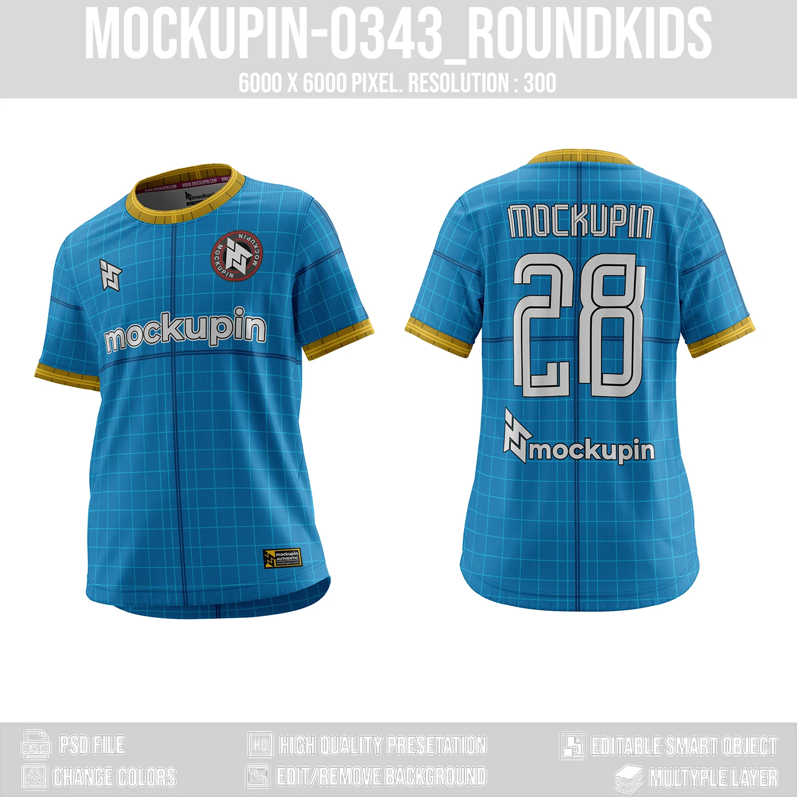 Roundneck Jersey Mockup For Kids Oneclick in Single Smart Object ROUNDKIDS (Mockupin 0343) - Image 8