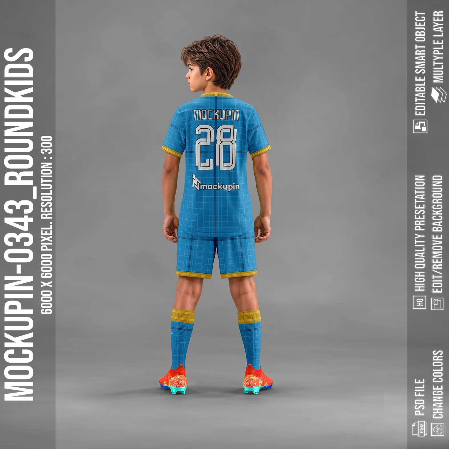 Roundneck Jersey Mockup For Kids Oneclick in Single Smart Object ROUNDKIDS (Mockupin 0343) - Image 6