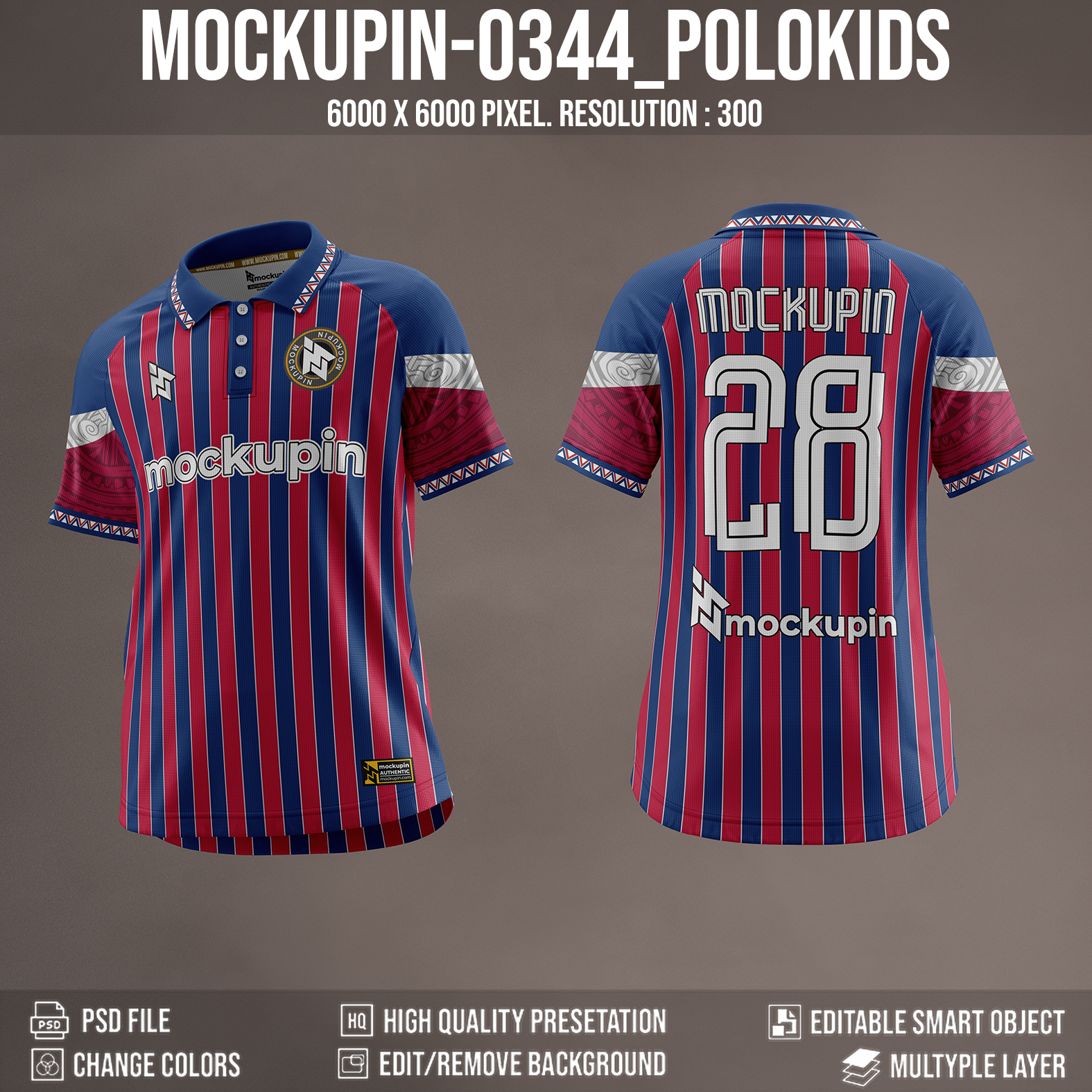 Raglan Polo Collar Jersey Mockup For Kids Oneclick in Single Smart Object POLOKIDS