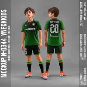 Raglan V-Neck Jersey Mockup For Kids Oneclick in Single Smart Object VNECKKIDS